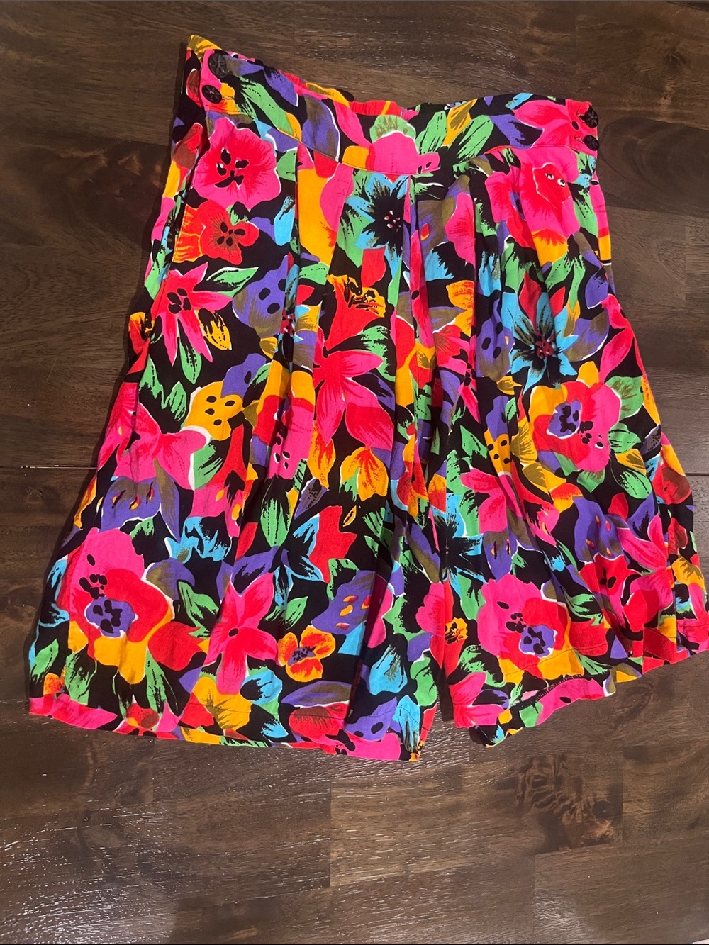 VINTAGE GITANO 80s 90s Vibrant Floral Mom Shorts Size Small